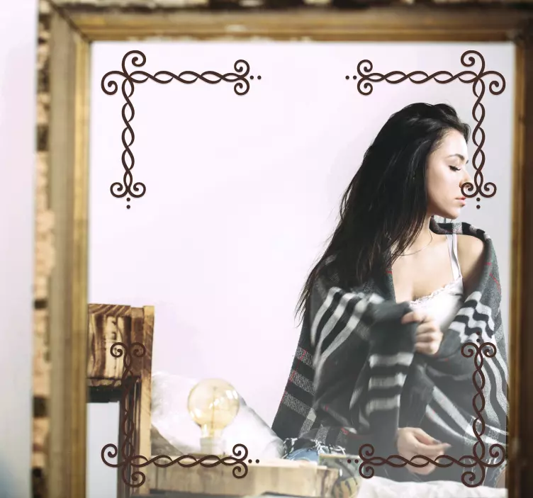 Elegant geometriska hörn spegel klistermärke - Tenstickers