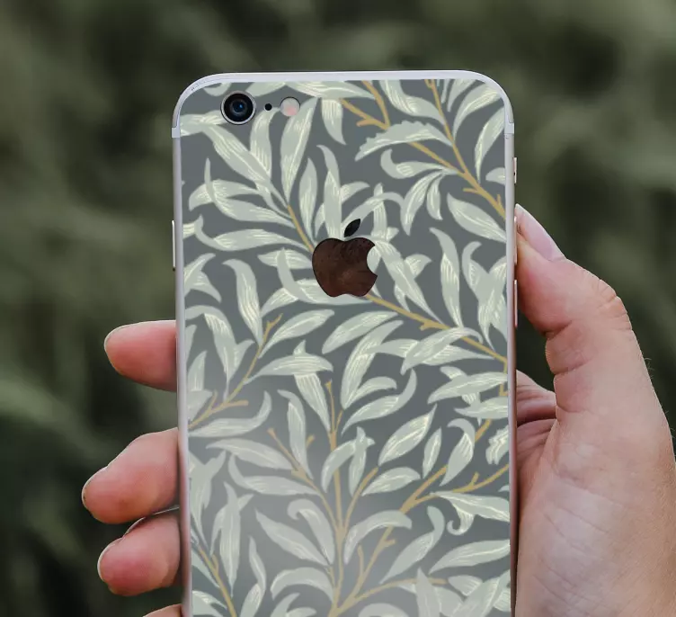 Elegant lövdesign iphone klistermärke - Tenstickers