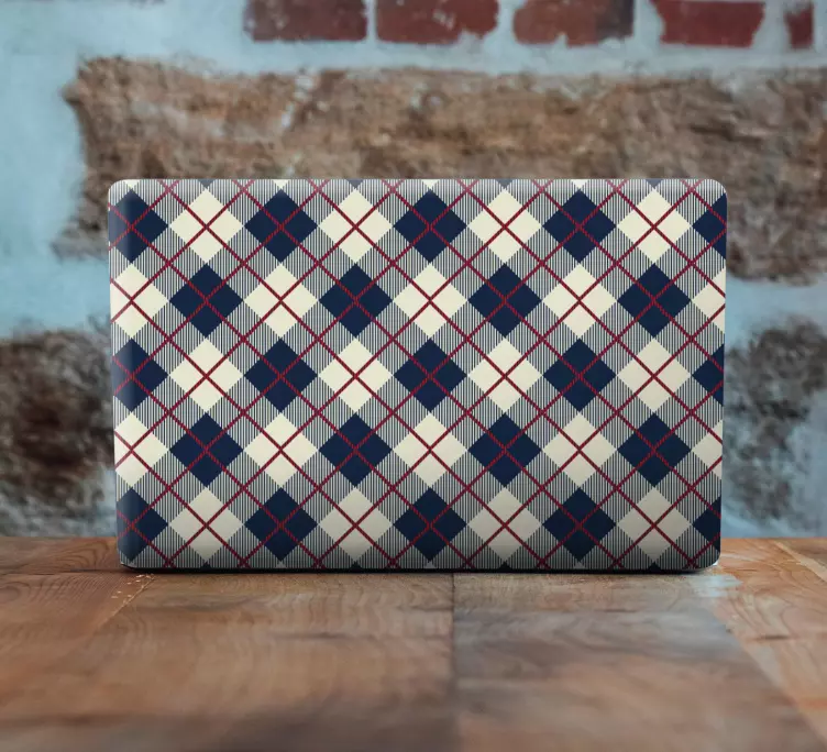 Elegant rutmönster klistermärke för bärbar - Tenstickers