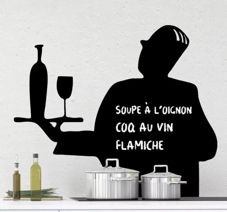 Chic servitör skriva på dekal - Tenstickers