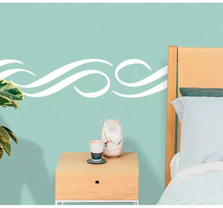 Elegant vågmönster klistermärke borband - Tenstickers