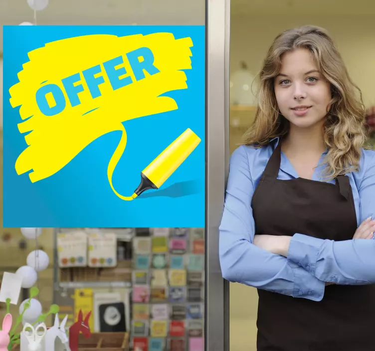 Erbjuda spårmarkeringsfönsterklistermärke - Tenstickers