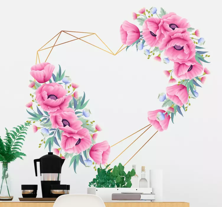 Klistermärke för eukalyptusblommor hjärta - Tenstickers