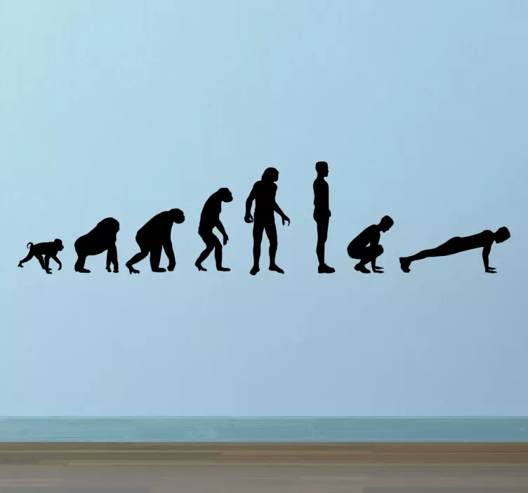 Evolutionär burpee vägg klistermärke - Tenstickers