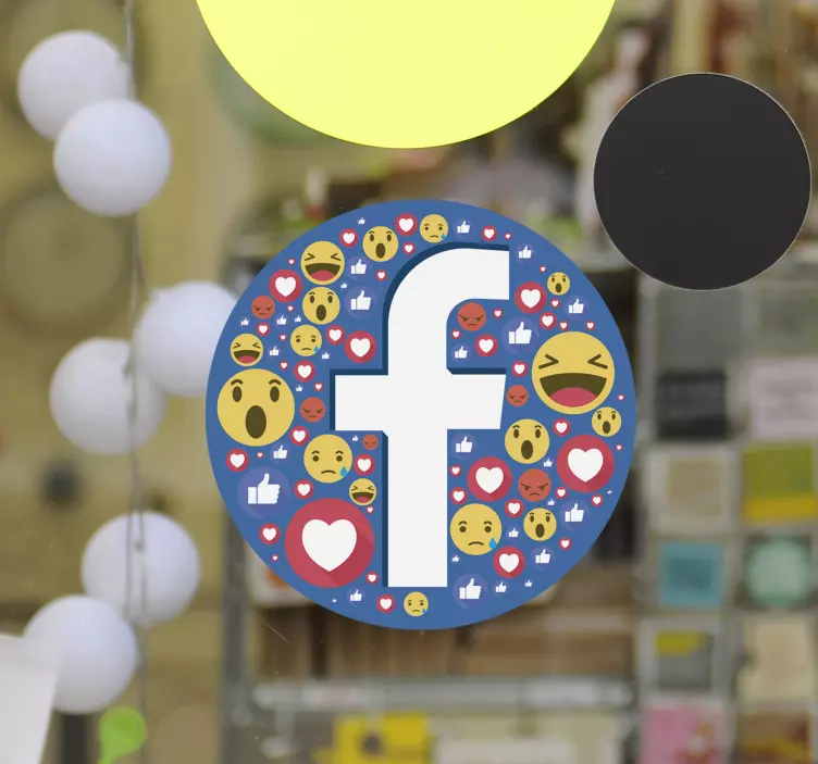 Facebook emoji logotyp fönster dekal - Tenstickers