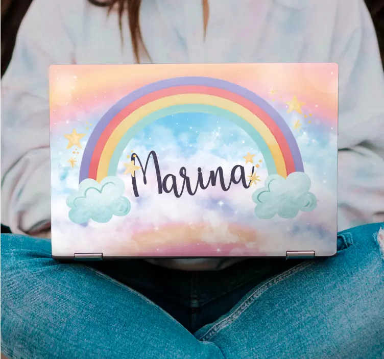 Fantastisk regnbåge med fina moln bärbara skinn - Tenstickers