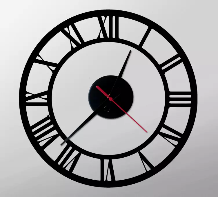 Fantastiska romerska siffror väggklocka dekal - Tenstickers