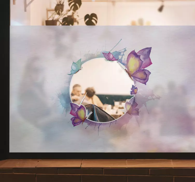 Färgat klistermärke för fjärilsfönster - Tenstickers