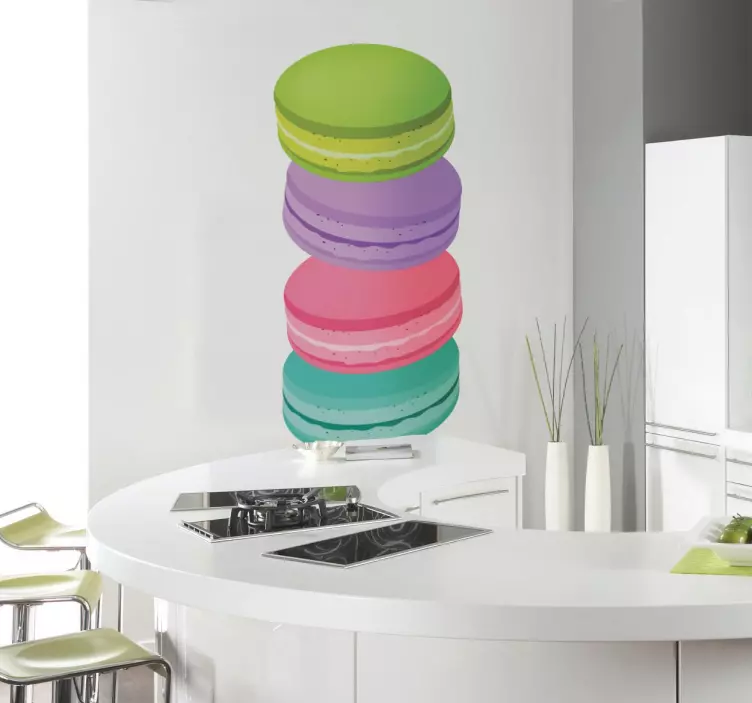 Färgad macaroons klistermärke - Tenstickers