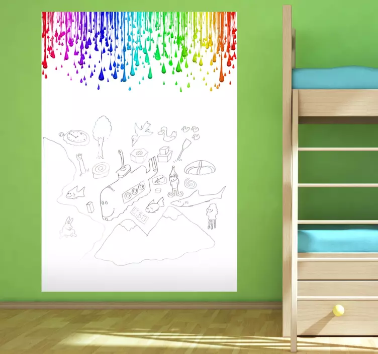 Färgdroger whiteboard klistermärke - Tenstickers