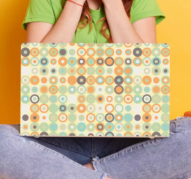 Färgglad cirkulär mönster klistermärke för bärbar - Tenstickers