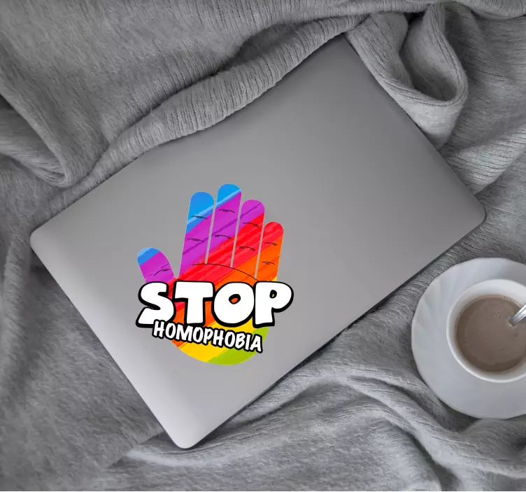 Stoppa homofobin Laptop klistermärke - Tenstickers