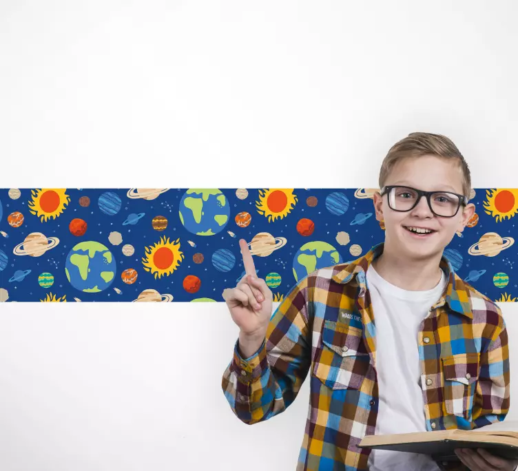 Färgglad planetmönster klistermärke borband - Tenstickers