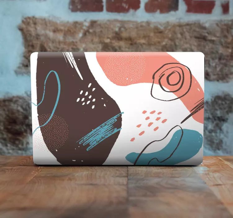 Färgglada abstrakta former klistermärke för bärbar - Tenstickers