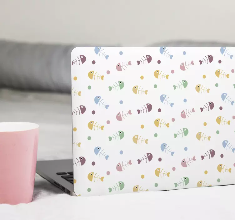Färgglada fiskmönster klistermärke för bärbar - Tenstickers