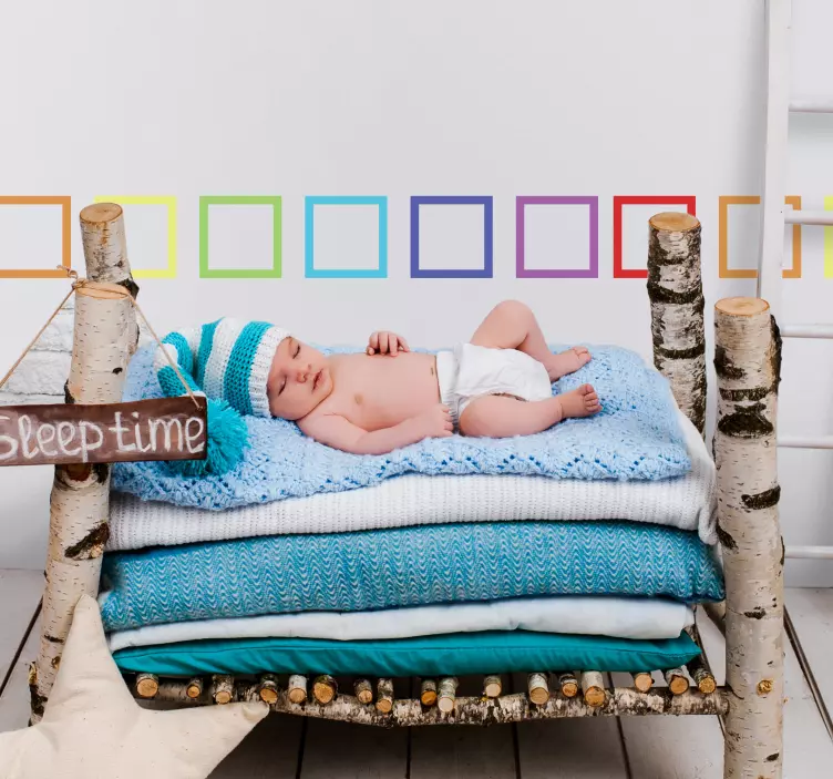 Färgglada fyrkantiga klistermärke - Tenstickers