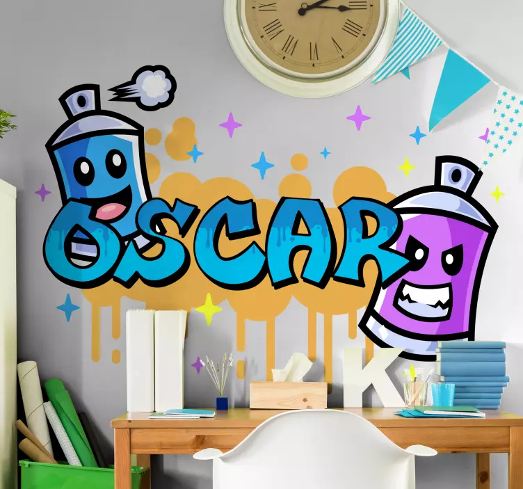 Färgglada graffiti urban dekal - Tenstickers