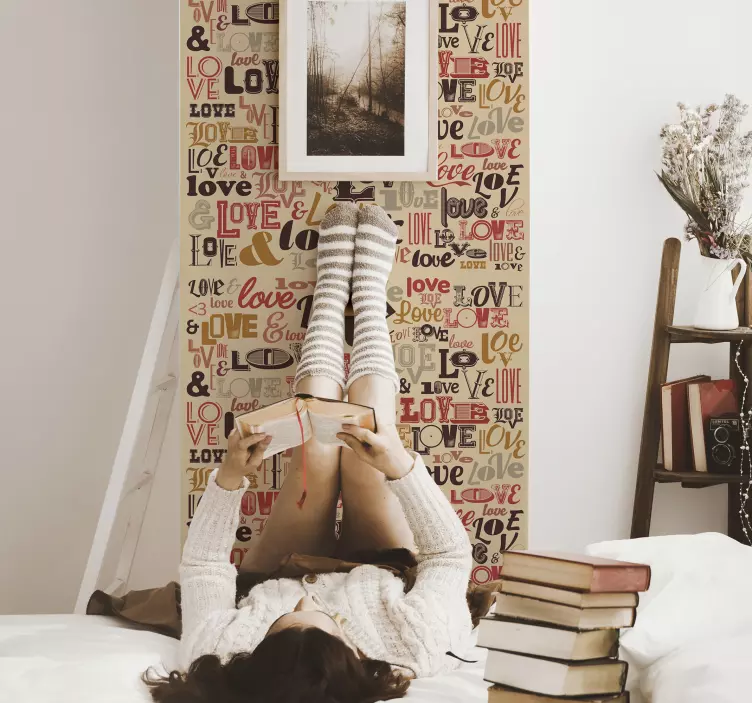 Färgglada kärleksuttryck kärlek klistermärke - Tenstickers