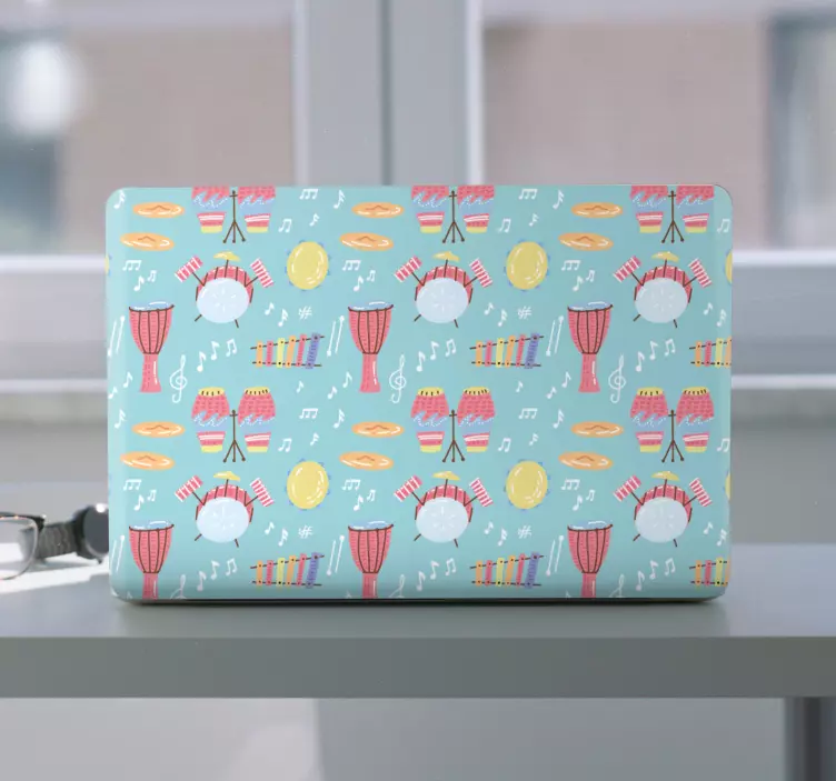 Färgglada musikelement klistermärke för bärbar - Tenstickers