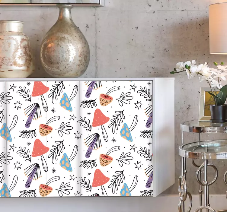 Färgglada naturmönster klistermärken til möbler - Tenstickers