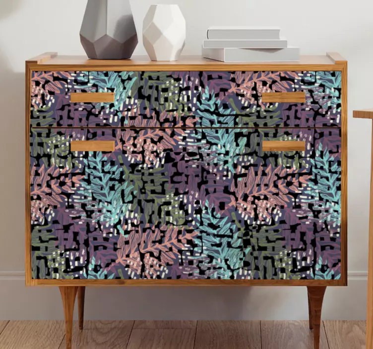 Färgglada original splashy flora möbler dekal - Tenstickers