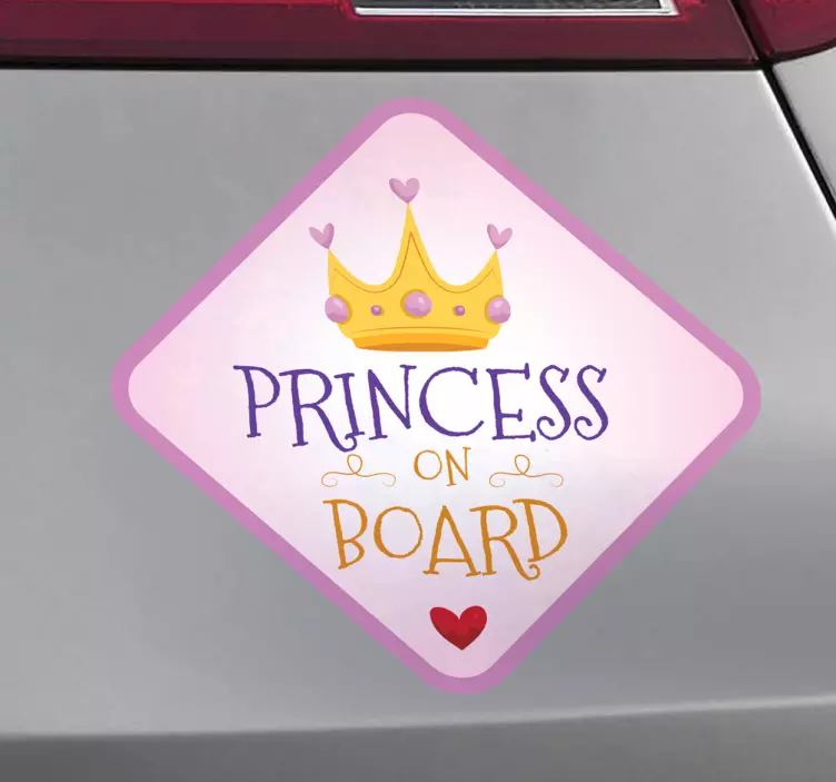 Prinsessa i bilen baby ombord bil klistermärke - Tenstickers