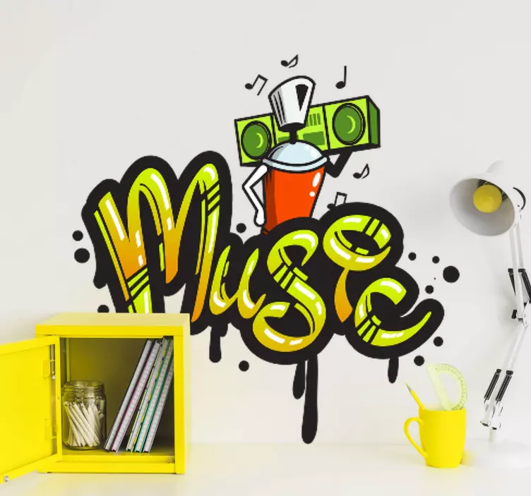 Färgglatt musiktema Väggklistermärken djur - Tenstickers