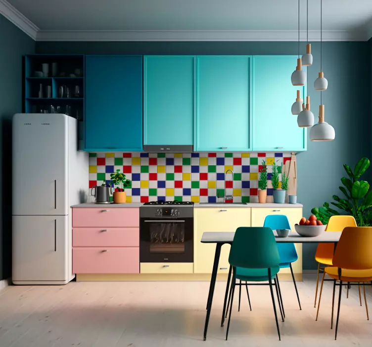 Färgstarka kakel Väggklistermärken - Tenstickers