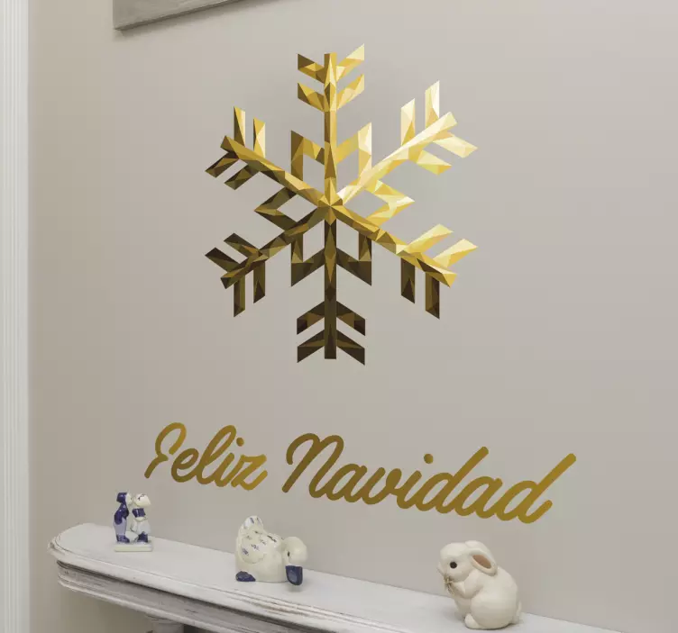 Feliz navidad snöflinga jul klistermärke - Tenstickers