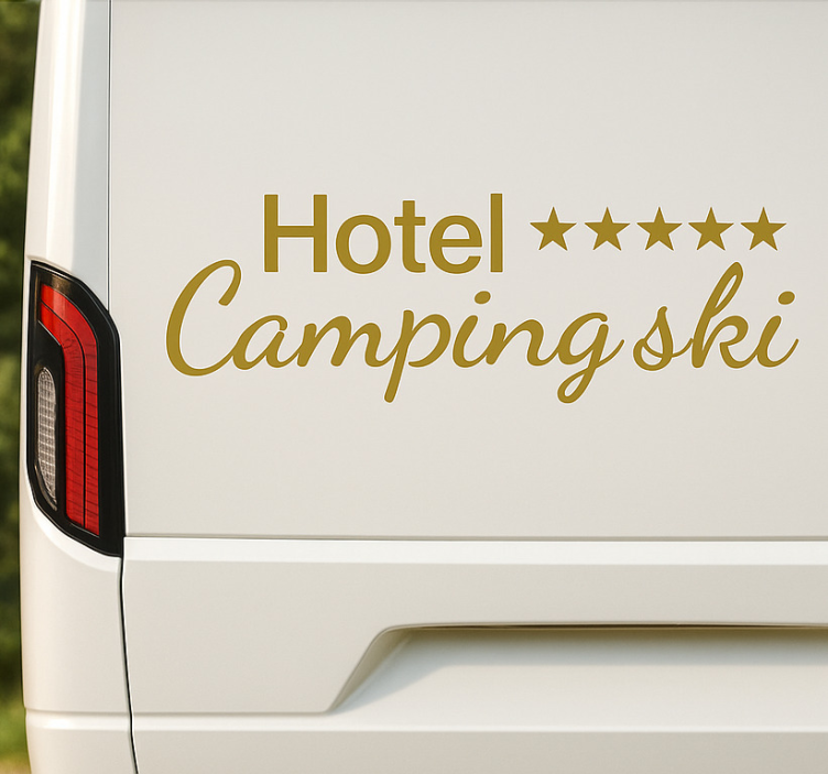 Femstjärnigt hotellcamping husvagn klistermärke - Tenstickers