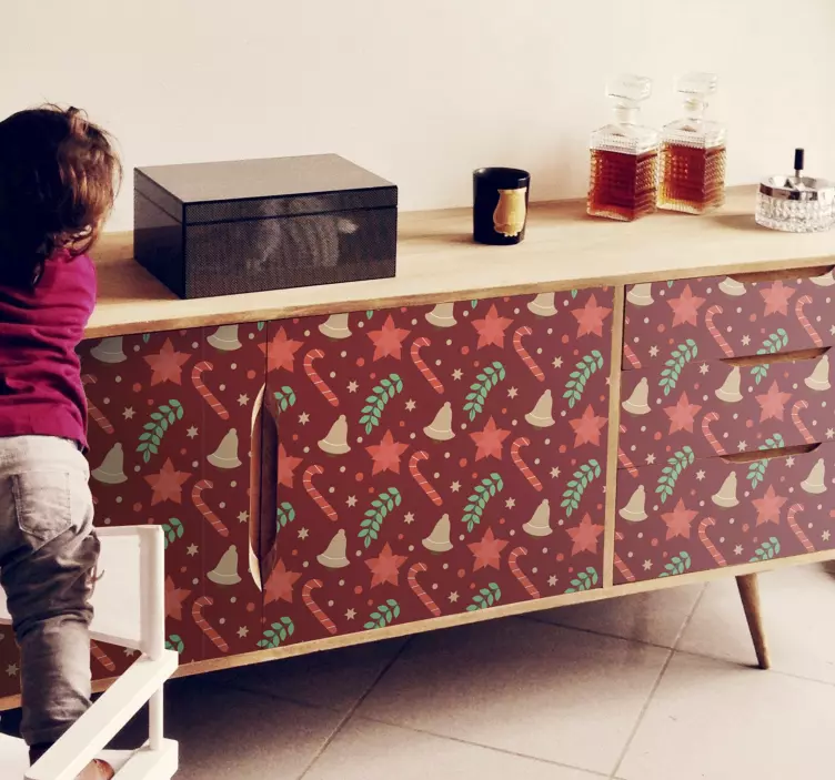 Festligt semestermönster event klistermärke - Tenstickers