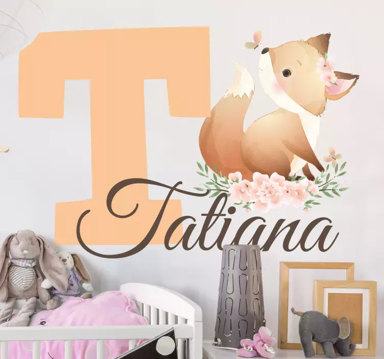 Finurligt rävmotiv klistermärke för barn - Tenstickers