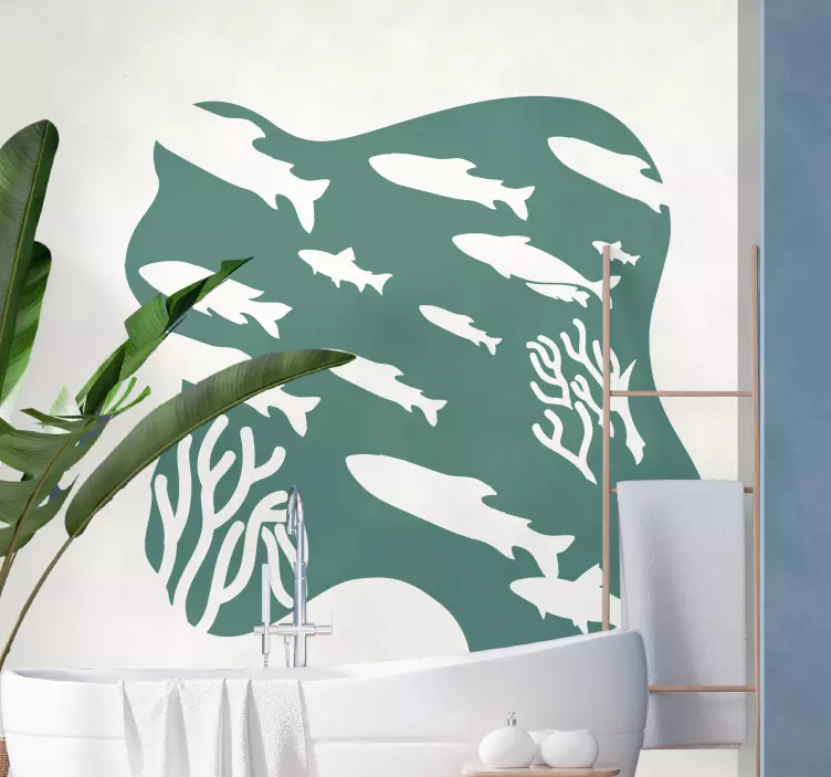 Fiskar fiskvägg vinyl klistermärke - Tenstickers