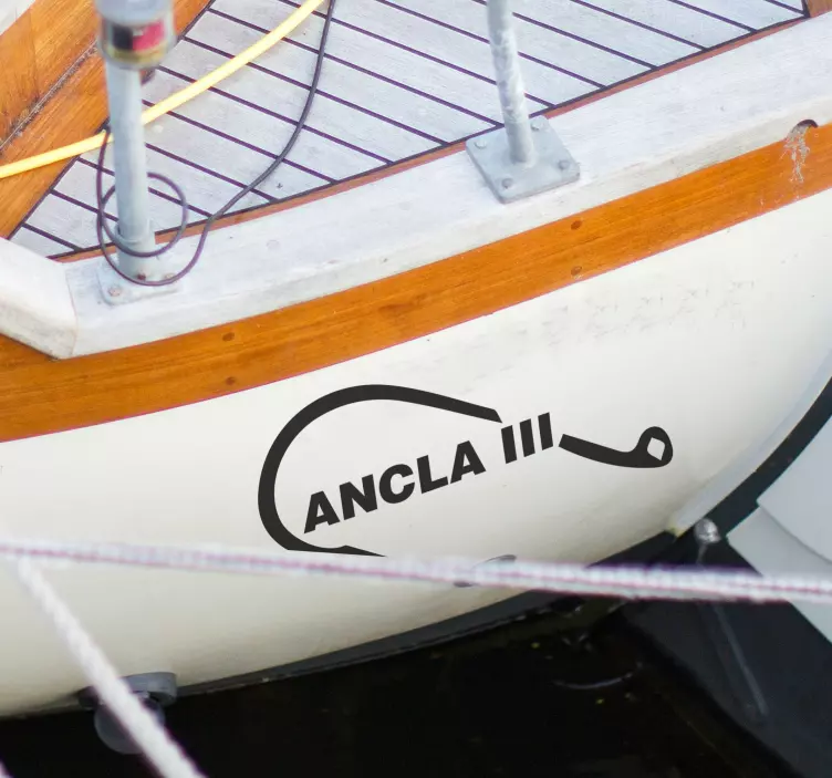 Fiskarens krok Namn klistermärke - Tenstickers