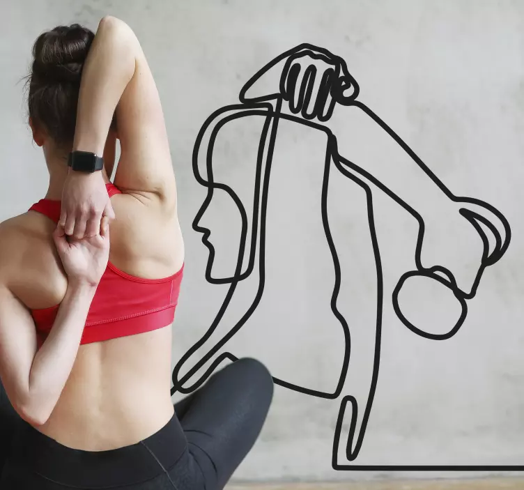 Fitness silhouette konst sport klistermärke - Tenstickers