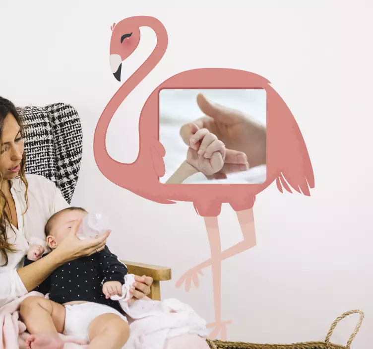 Flamingo fotohållare klistermärke för barn - Tenstickers