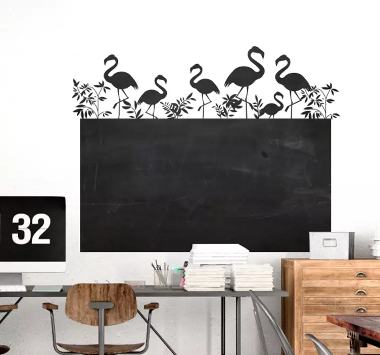 Flamingo silhouettes blackboard klistermärke - Tenstickers