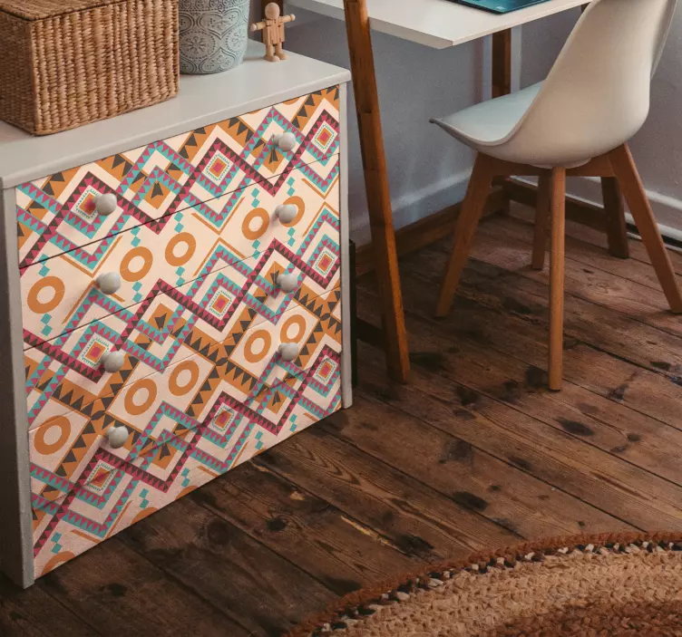 Möbelklistermärke med flerfärgade diamanter - Tenstickers