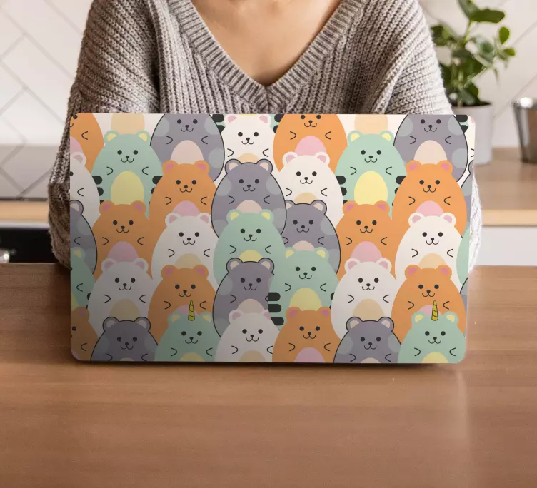 Flerfärgade hamstrar som äter bärbar hud - Tenstickers