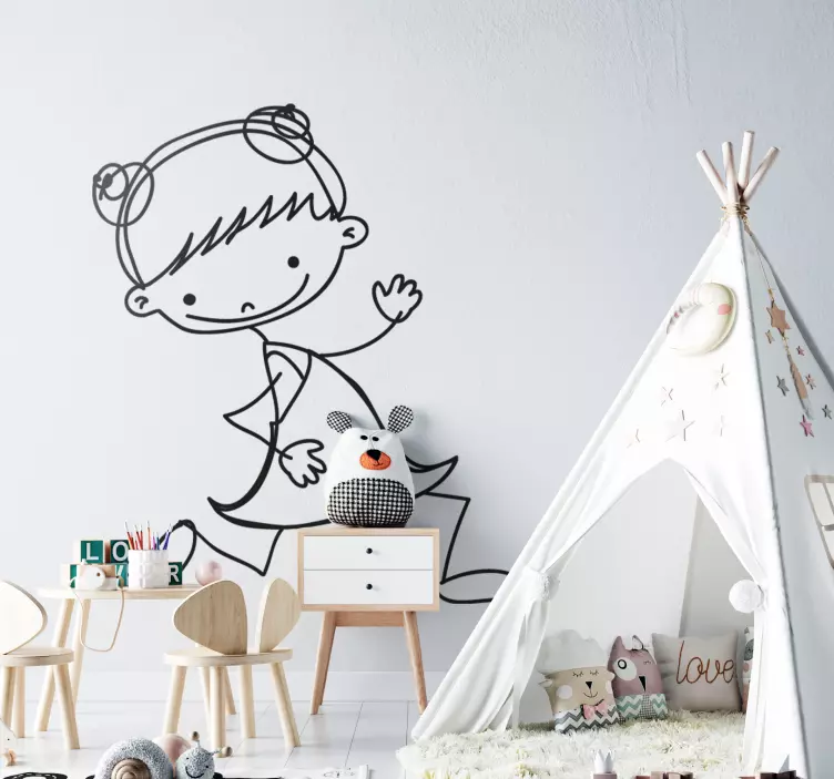 Flicka gå klistermärke - Tenstickers