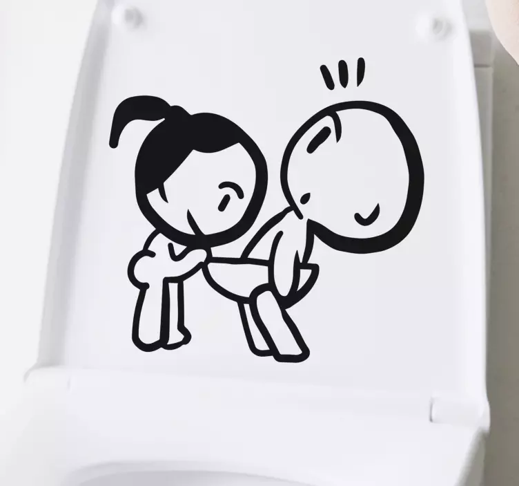 Flicka kikar pojke Väggklistermärken djur - Tenstickers