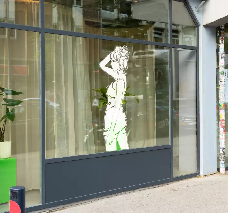 Flickahår håll upp vägg klistermärke - Tenstickers