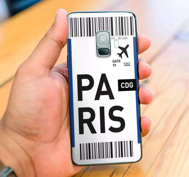 Flygbiljett till paris samsung klistermärke - Tenstickers