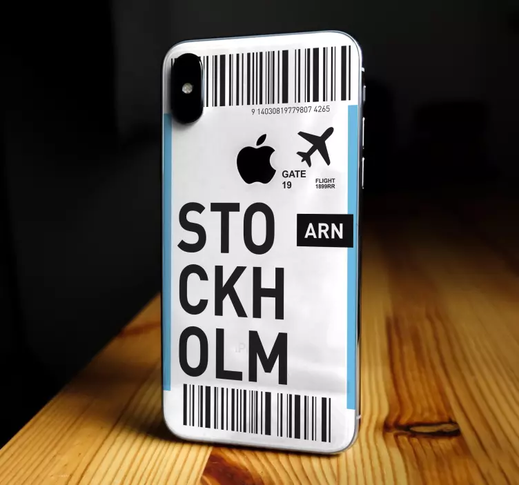 Flygbiljett till stockholm iphone klistermärke - Tenstickers