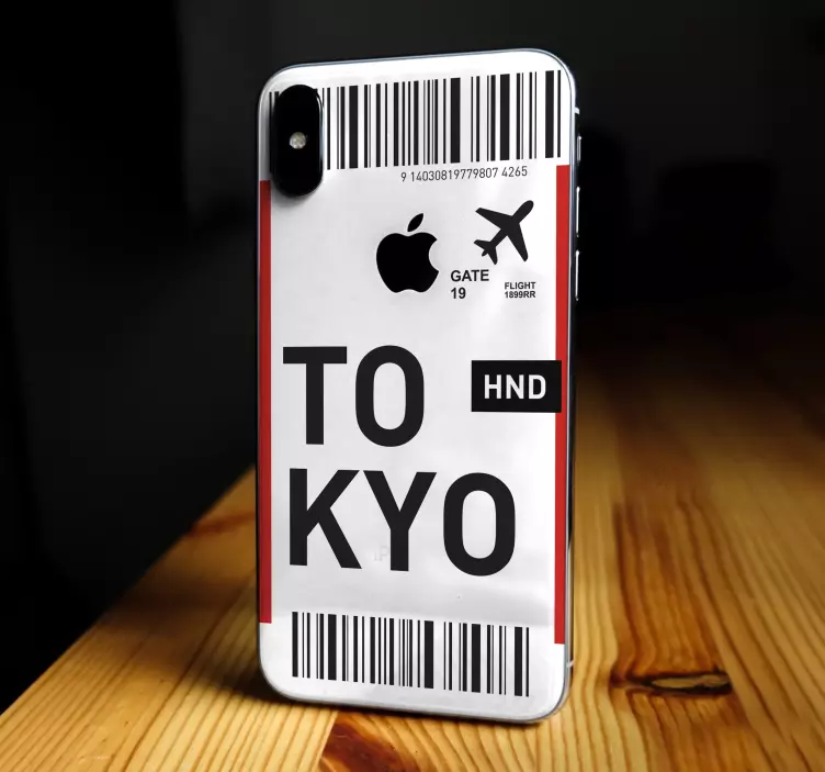 Flygbiljett till tokyo iphone klistermärke - Tenstickers