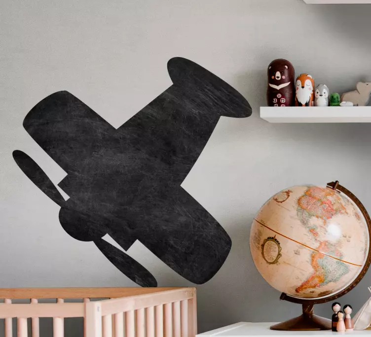 Flygplan fantastiska silhuett skriva på klistermärke - Tenstickers