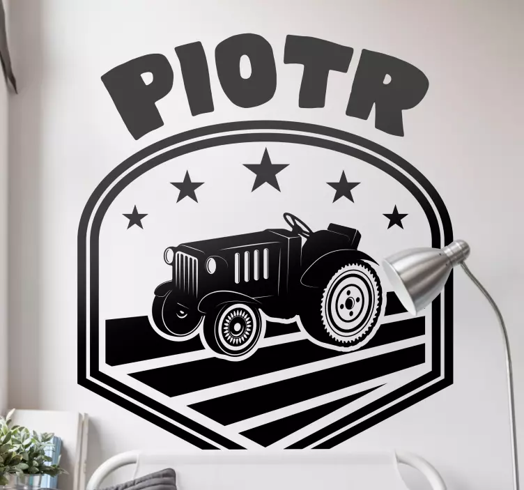 Född till traktor stämpel personlig klistermärke - Tenstickers