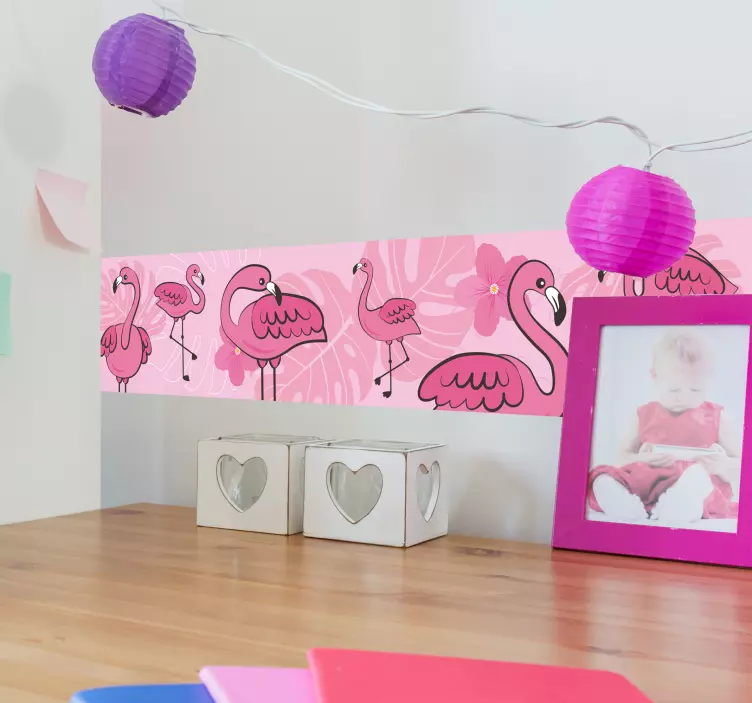 Förtjusande flamingo motiv klistermärke borband - Tenstickers