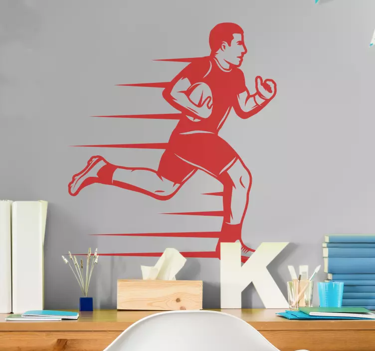 Fotboll klistermärke löpande sportspelare - Tenstickers