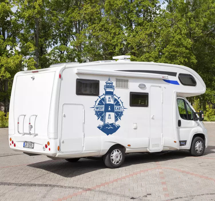 Fyr och kompass husbil klistermärke - Tenstickers